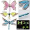 3 Pack 34 Inch Butterfly Garden Stakes Decor, Dragonfly Hummingbird Stakes, Glow in Dark Metal Yard Art for Mom, Mothers Day Ideal Gifts, Indoor Outdoor Lawn Pathway Patio Ornaments